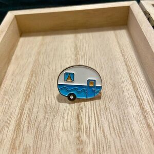 Pura Vida Blue and White Camper Pin
